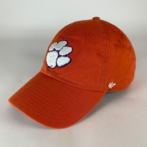 Clemson Tigers NCAA Orange 47 Brand Clean Up Relaxed Fit Strapback Adjustable Ha - Picture 1 of 6